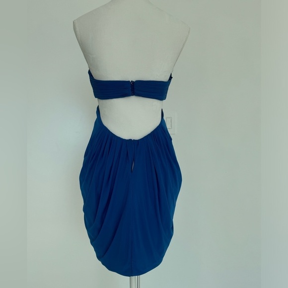 BCBG MaxAzria Sweetheart Bubble Drape Dress Blue Size Small - Picture 3 of 5